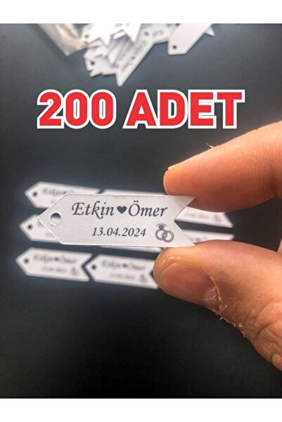 imzatasarım Baskılı Beyaz Isim Etiketi Söz - Kına - Nişan - Nikah - Sünnet - ...