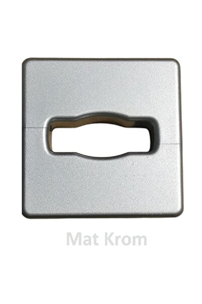 Adilon Masaüstü Kablo Kanalı Deliği Kapağı, Kare, Mat Krom 6 Cm
