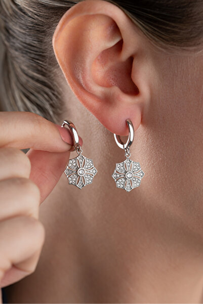 Silvano Jewelry 925 Ayar Gümüş Çiçek Küpe