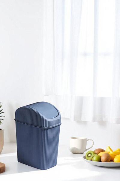 Home Covered Bathroom and Kitchen Countertop Trash Can Home Office Trash Can 2.5 Lt