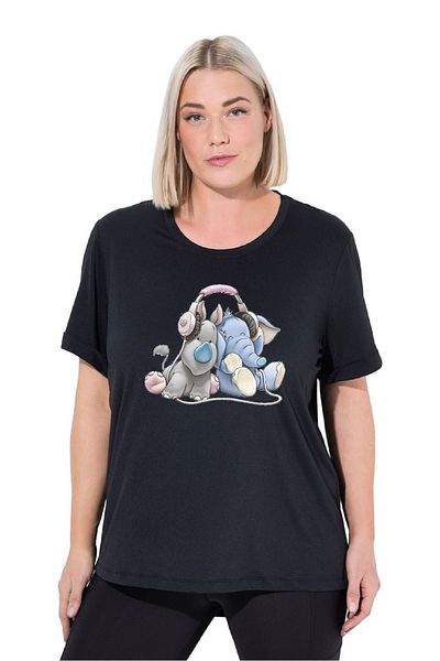 makiteks Γυναικείο μπλουζάκι με στάμπα Unisex Oversize Crew Neck Μαύρο T-shirt