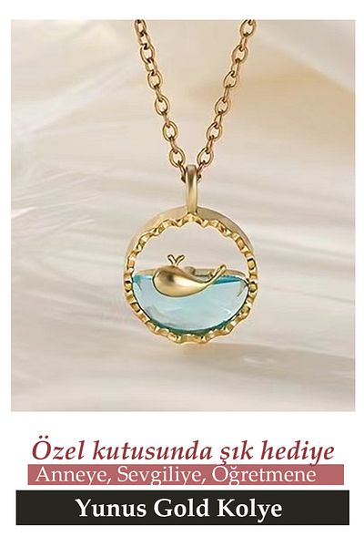 Nehir Trend Product Stainless Tarnish Free 316L Steel Dolphin Necklace Series Gold and Silver