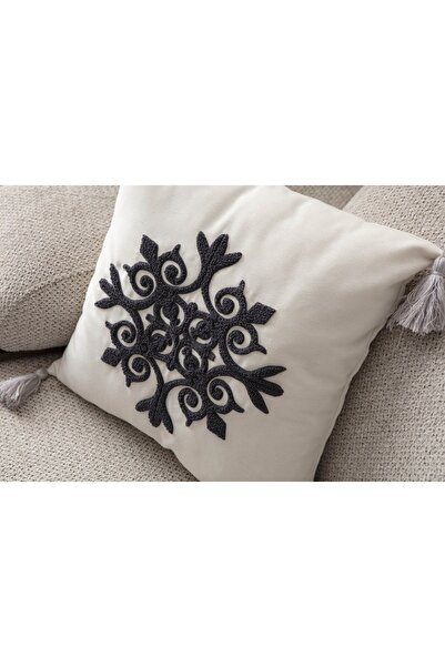 SWITA Κεντητό λινό μαξιλαροθήκη Comfort Series Punch 43x43 cm