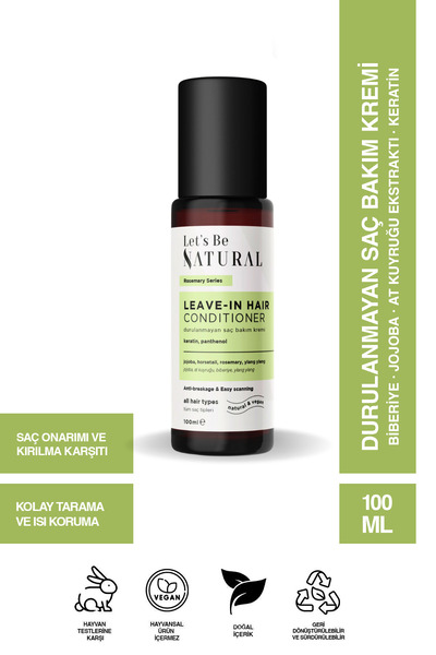 Let's Be NATURAL بلسم شعر لا يترك على الشعر 100 مل - مصل مضاد للتقصف والتقصف