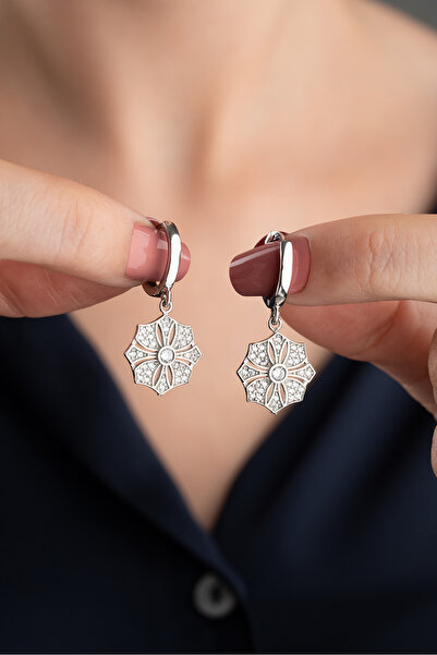 Silvano Jewelry 925 Ayar Gümüş Çiçek Küpe