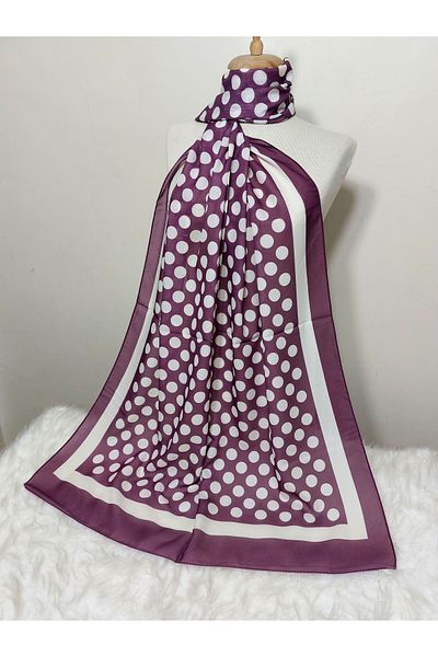 REMOMODA Patterned Chiffon Shawl Polka Dot Model