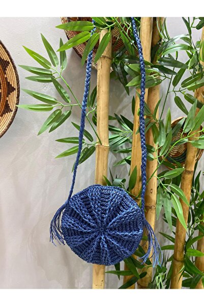 KÜBRA UYAN JEWELRY Makaron Çanta / Hasır Çanta / Bohem Çanta / El Örgüsü Hası...