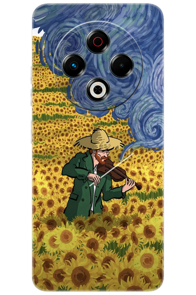 TECNO Spark 30 (KL6) Uyumlu Kılıf Desen Baskılı Silikon Sunflower Ayçiçeği Ta...