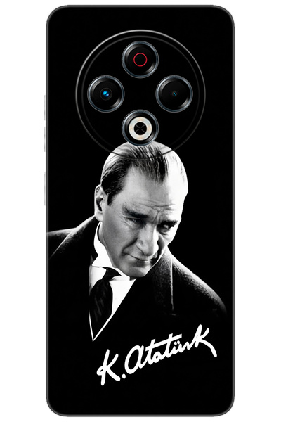 TECNO Spark 30 (KL6) Uyumlu Kılıf Desen Baskılı Silikon Mustafa Kemal Atatürk STK:390 CP-NSMtkXE