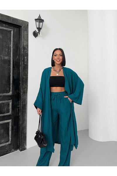 alenmoda costum kimono lung și larg