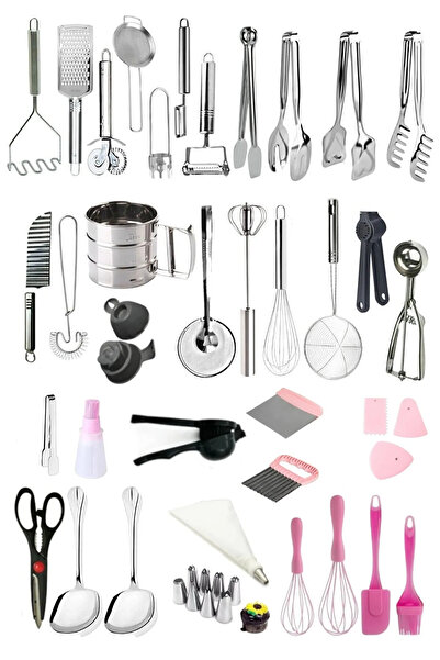 Homerest 37 Ürün Pratik Mutfak Gereçleri, Çeyiz Seti, Hazırlık Sunum Pişirme Ürünler