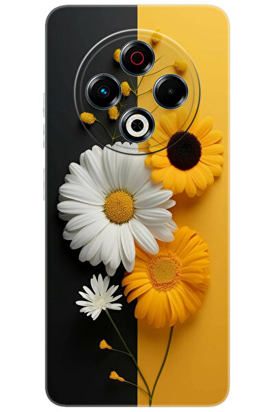 TECNO Spark 30 (KL6) Uyumlu Kılıf Desen Baskılı Silikon Papatya Serisi STK:737 CP-vf72Lxy