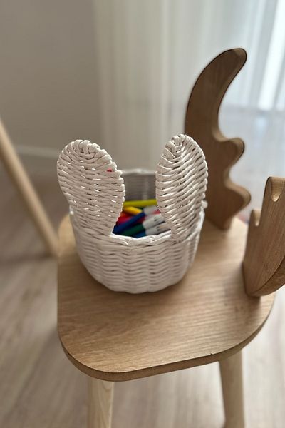 AFRALYAHOME Multi-Purpose Decorative Basket with Rabbit Ears Hand Knitted Mini Flower Pot Flower Pot