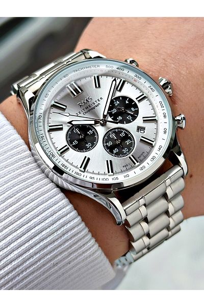 Romanson Function Silver Color Steel Cord Steel Case Men's Wristwatch with 24 Months Warranty 1579.01