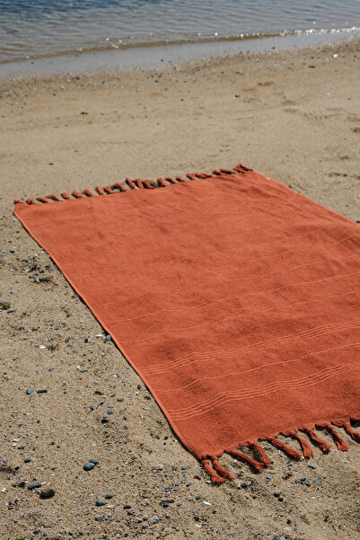 the ramify Coastline Double Sided Curl 100X180 cm Unpainted 100% Organic Cotton Fringed Beach Towel