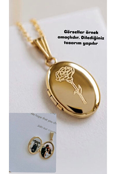 ZAFERİNAN 925 Ayar Gümüş Kişiye Özel Kapaklı Fotoğraflı Kolye