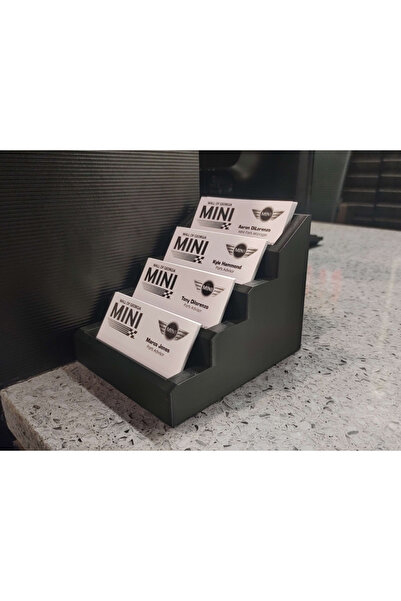 Print Wizzard حامل بطاقات العمل مكون من 4 أقسام - منظم سطح المكتب أنيق وعملي