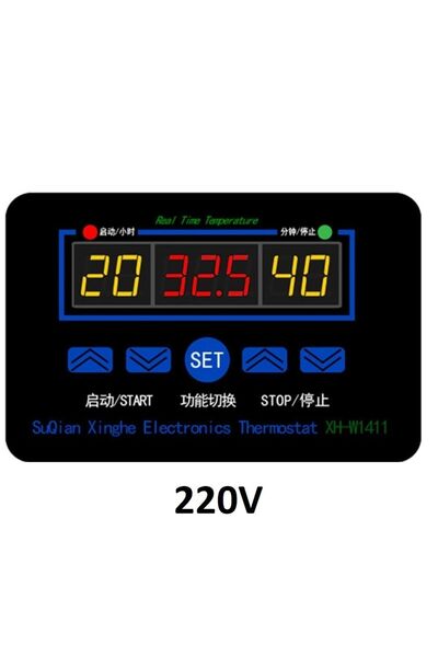 YATE10 Xh-w1411 220v-10a Isı Termostat Ve Zamanlayıcı Kontrolörü - Dijital Öl...