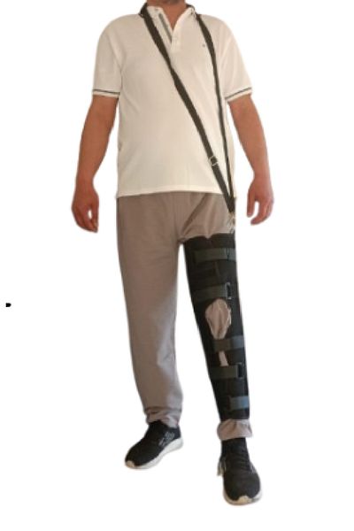 BELLFLEKSS Adjustable Shoulder Strap Knee Immobilization Brace, Knee Support, (for Left Leg)