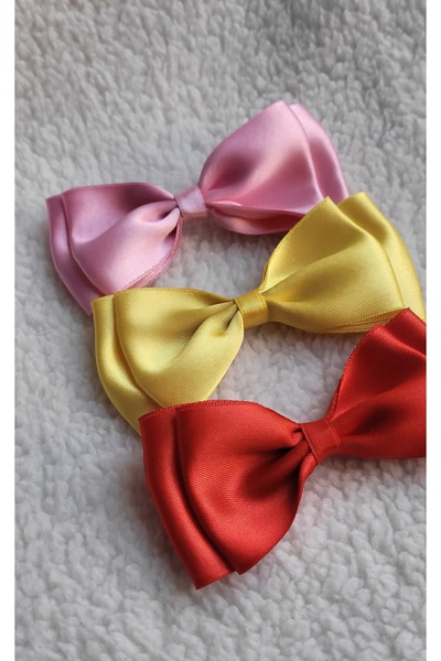 LO ADORO 3 штуки бантики для волосся Жіночі бантики Червоні Жовті Зелені Сині...