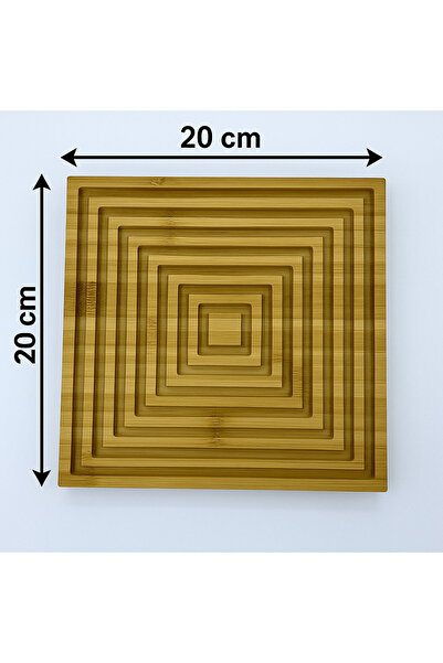 wellhome Decorative Bamboo Wooden Presentation Rack | Square Stylish Serving Board – Natural Wood / Modern Decorative Serving