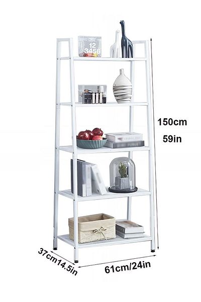 Taimi 5-Layers Storage Rack Multi-Purpose for Office, Kitchen, Living Room and Bedroom 150x37x61CM - White