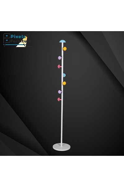PixelsFurniture Pixel Furniture Modern Design Metal Clothes Hanger, Marble Base with 7 Hooks for Hanging Clothes and Scarves