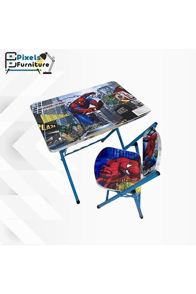 PixelsFurniture Pixel Furniture Kids Study Desk and Chair Set, Multifunctional Ergonomic Student Table, Foldable