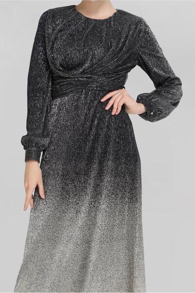 Alvina FOİL BASKILI KUŞAKLI ELBİSE  40830