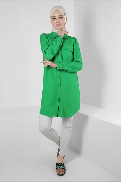 Alvina SHIRT COLLAR BUTTONED TUNIC 43892