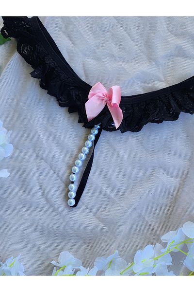 G&H UNDERWEAR String Thong Panties with Pearls