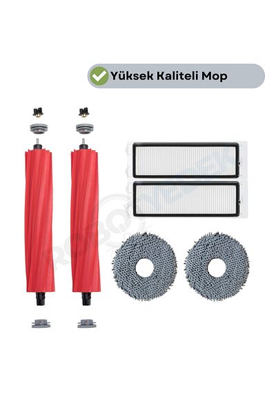 robotyedek Roborock Qrevo (Attention! S,Pro,Not Maxv !) Compatible Brush Hepa Filter Mop Set-6 Pieces