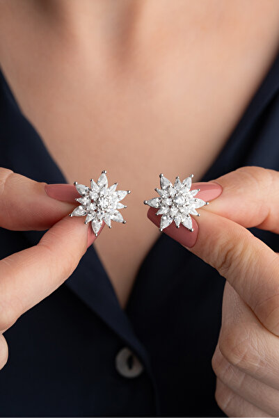 Silvano Jewelry 925 Ayar Gümüş Lotus Küpe