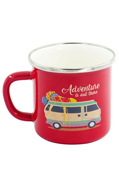 Orcamp Retro Emaye Kupa Bardak Kırmızı Karavan 330 Cc