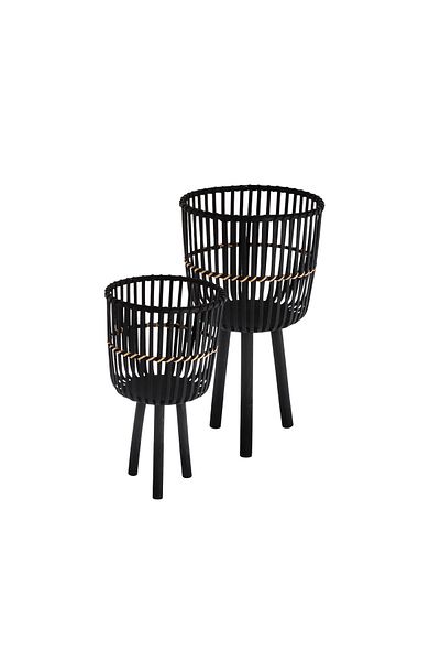 casa rosa 2 Piece Rattan Basket Set With Lege
