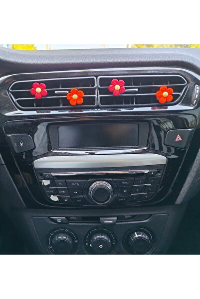 Flowers Antalya 4 قطعة زهور ملونة ديزي زهرة مكيف هواء سيارة زخرفة طوربيد ملحقات السيارة الحلي الداخلية