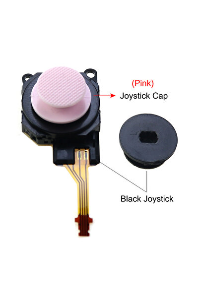 Choice9 غطاء أسود - وردي من YuXi Black 3D Analog Joystick + أغطية عصا التحكم ...