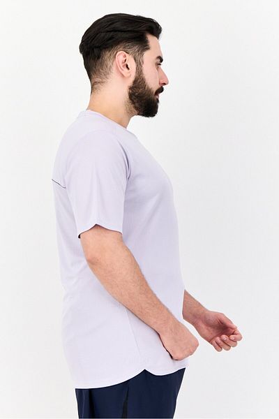 adidas Men Slim Fit Short Sleeve Training T-shirts, Light Purple