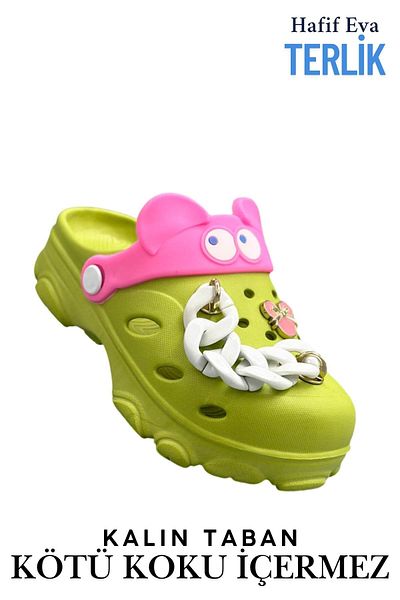 sermoda Eyeglasses Pattern Chain Eva Girl Beach Pool Slippers Sabo Slippers Pistachio Green
