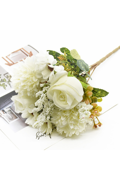 Choice 1 باقة زهور صناعية على الطراز الأوروبي تحتوي على ورود رائعة لتزيين حفل...