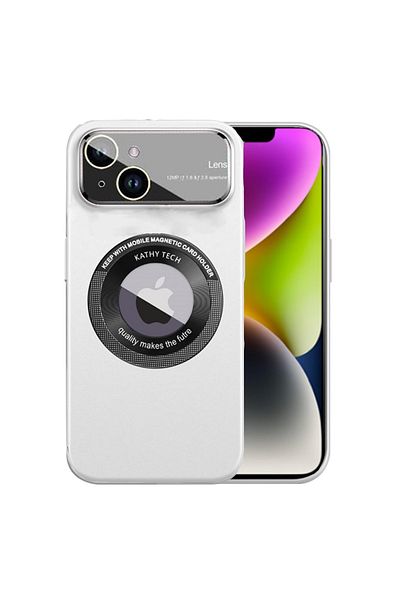 REDz Accessories Husă cu decupaj pentru logo, protecție pentru cameră, Magsafe pentru iPhone 13, albă