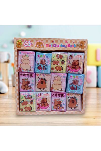 izmir yazici servis Capybara Mini Sticker and Notebook Water-Covered (5 Pcs) Capybara Silvery Water-Covered Sequin Cover