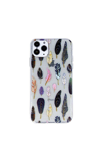 REDz Accessories Carcasă tip pene, compatibilă cu iPhone 11, design artistic,...