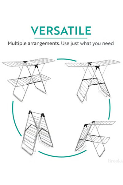 Taimi 1-Piece Foldable Stainless Steel Clothes Drying Rack, Rust-Resistant- Expand (102H x 176W x 62D) cm