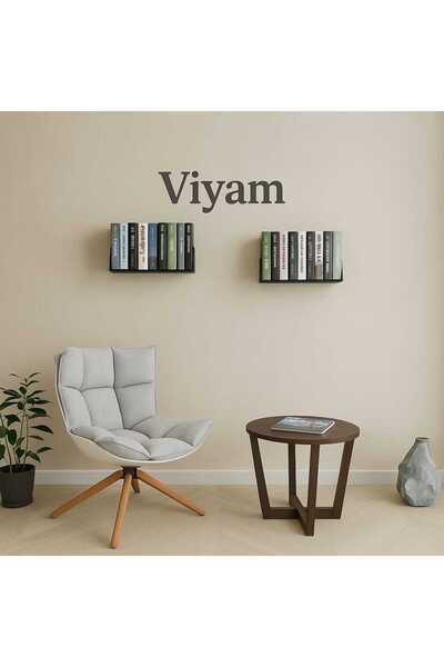 VİYAM Minimalist Kitaplık Dekoru, Modern Metal Yüzen Raf, Minimalist Duvara Monte Kitaplık