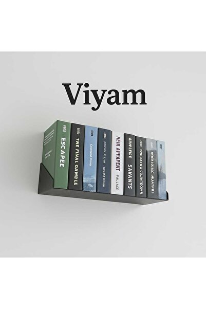 VİYAM Minimalist Kitaplık Dekoru, Modern Metal Yüzen Raf, Minimalist Duvara Monte Kitaplık