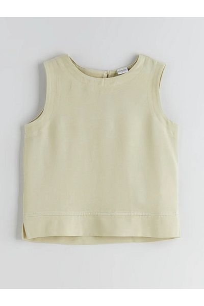 LC Waikiki Lcw Kids Khaki Linen Blend Girls Blouse and Pants