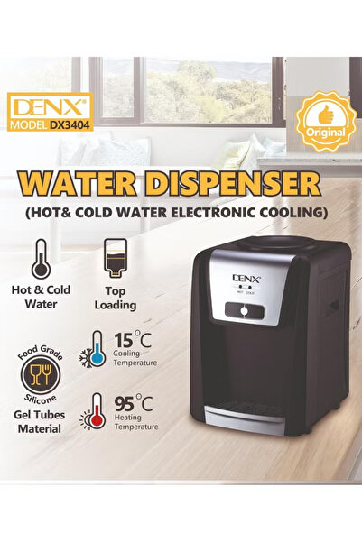 Denx Hot, cold and regular water dispenser made of stainless steel, hygienic, with safety lock