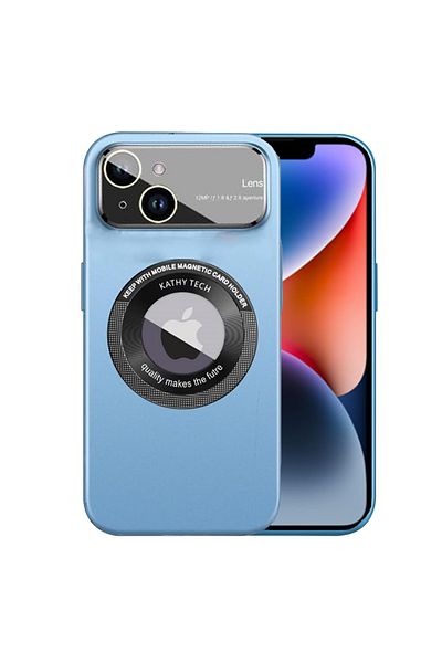 REDz Accessories Husă cu decupaj cu logo, protecție pentru cameră, Magsafe pentru iPhone 13, albastru Sierra