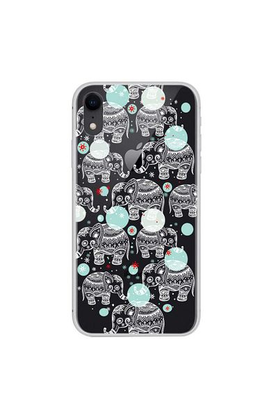 REDz Accessories Carcasă compatibilă cu iPhone XR modelul Winter Elephant, silicon, rezistentă la șocuri, multicoloră